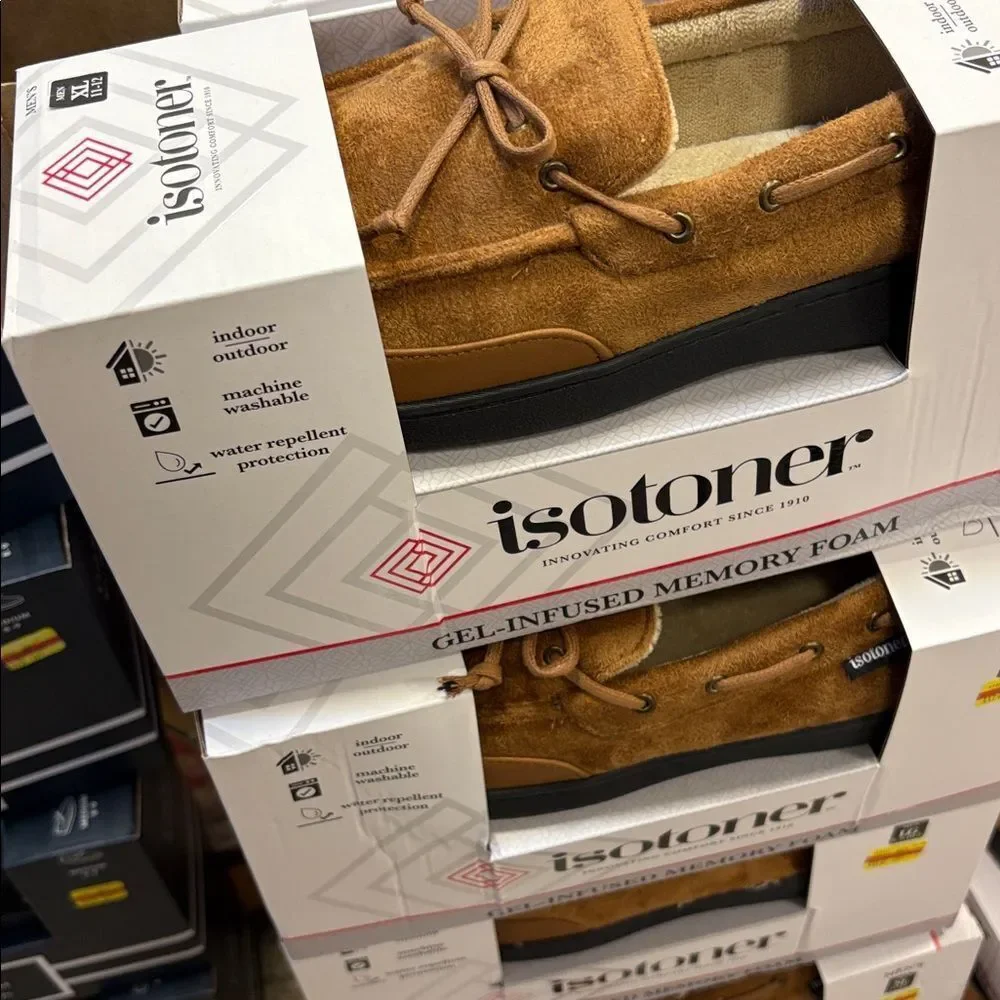 isotoner Tan Moccasin Loafers for Men